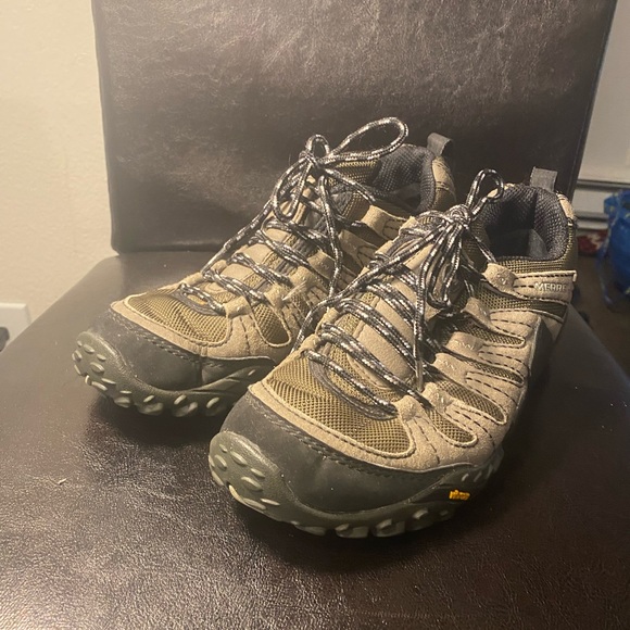 MERRELL J75023 Men’s Grey Leather Pivot Lace Sport  Concrete Hiking Boots Size 8 - Picture 10 of 11